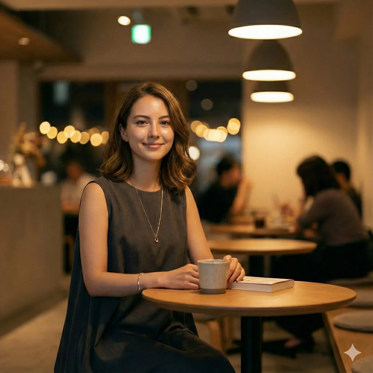 Chic Serenity: A Moment in a Modern Cafe