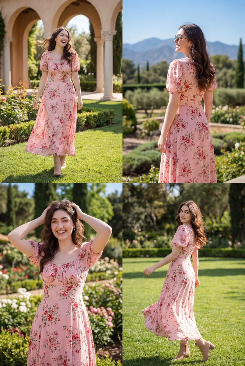 Chic Serenity in a Blooming Garden