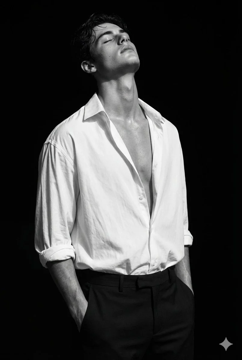 Chic Serenity in Cinematic Black-and-White