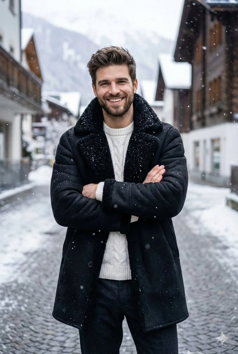 Chic Winter Elegance in an Alpine Wonderland