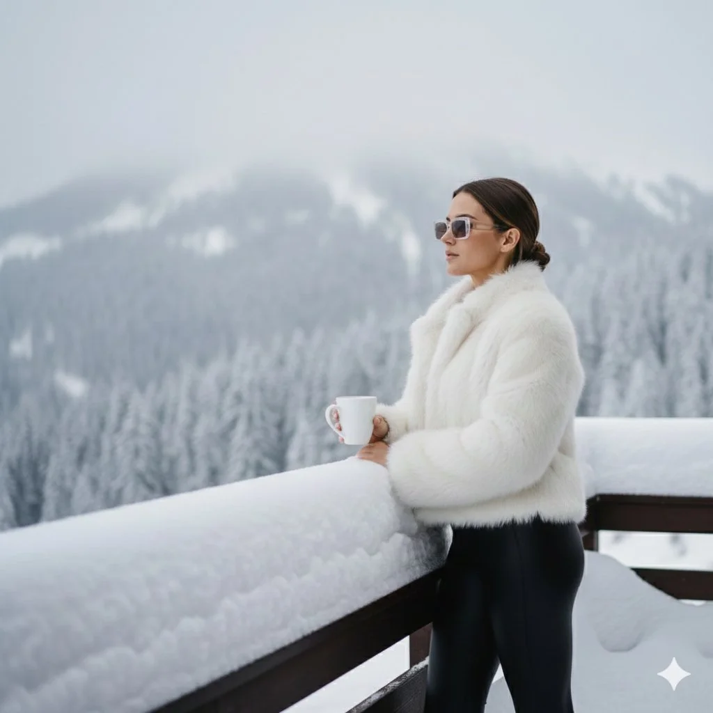 Chic Winter Escapade: A Cozy Mountain Moment