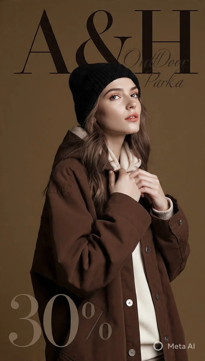 Chic Winter Fashion Ad in Studio Glow