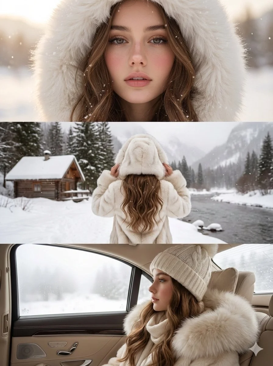 Chic Winter Whimsy: A Cozy Luxury Collage