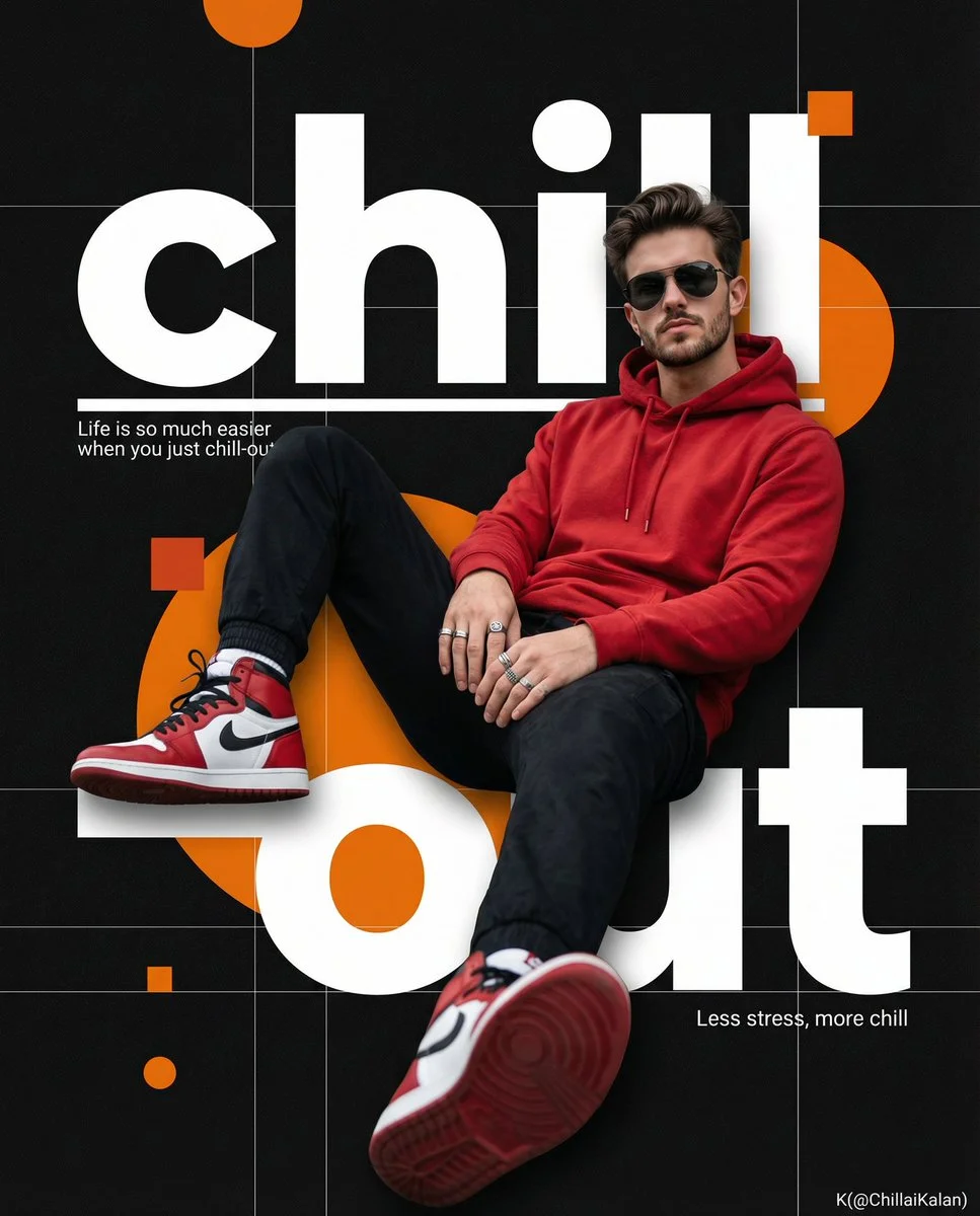 Chill-Out Street Poster with Cinematic Sneaker Style