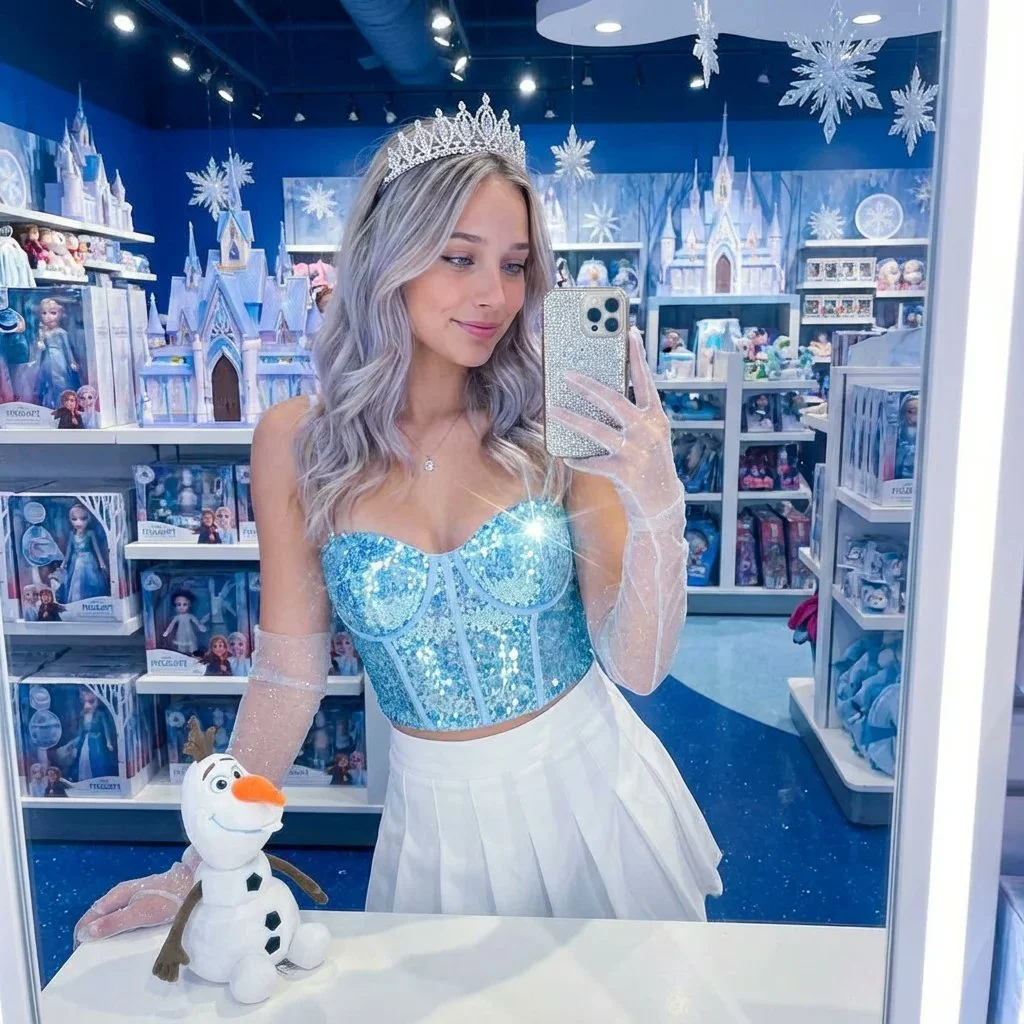 Chill Vibes: A Modern Ice Princess in Disney Wonderland