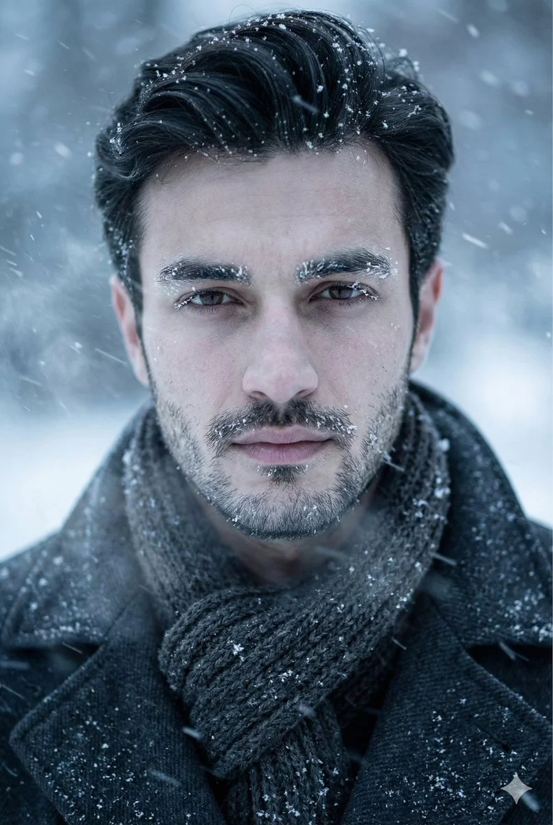 Chilling Elegance: A Winter Portrait in Frosted Detail