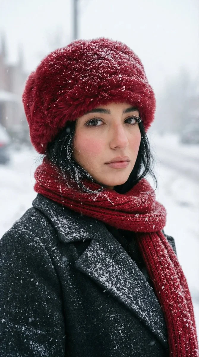 Chilling Elegance: A Winter Portrait in Snowfall