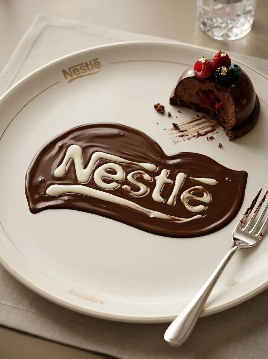 Chocolate Logo Art: Realistic Melted Dessert Design
