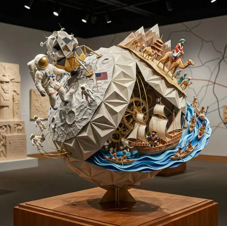 Chronicles in Paper: A Geodesic Journey Through Time