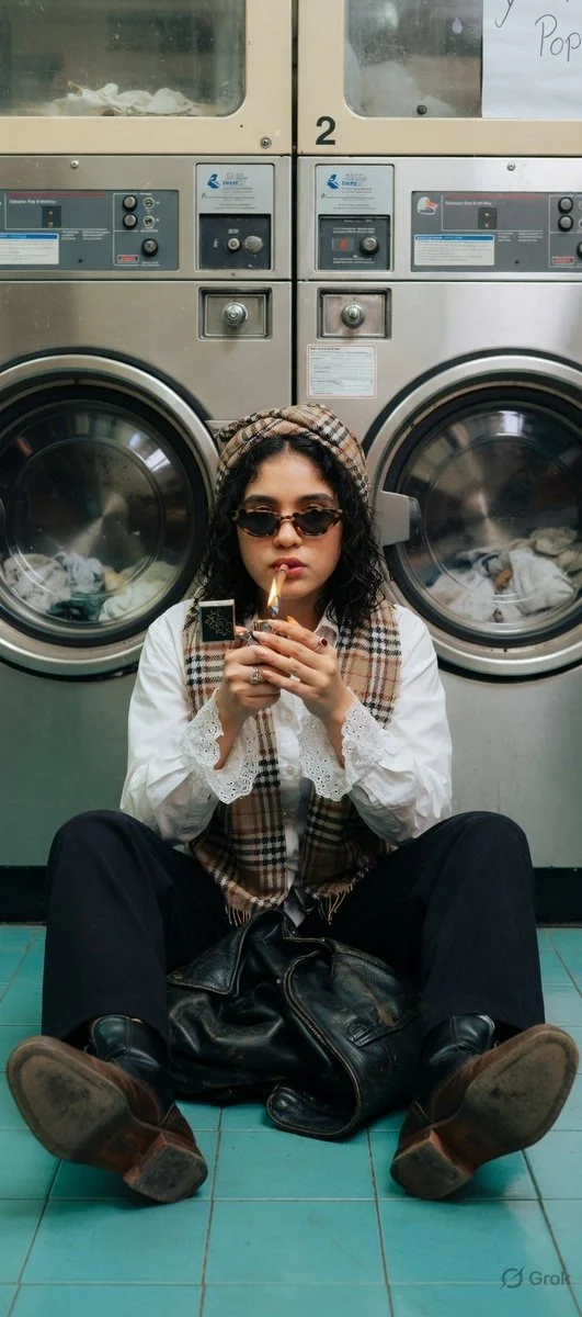 Cigarette Flame in the Laundry Light