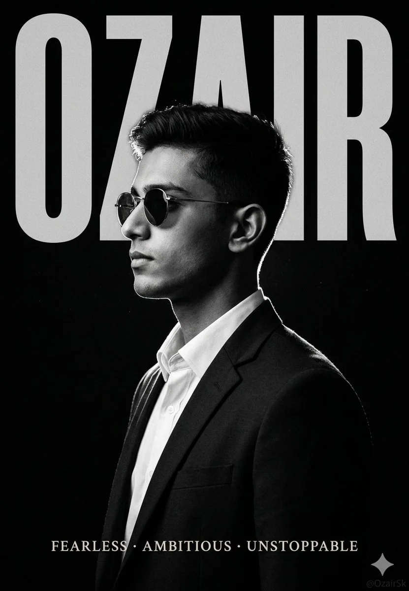 Cinematic Black and White Portrait of Determined South Asian Man