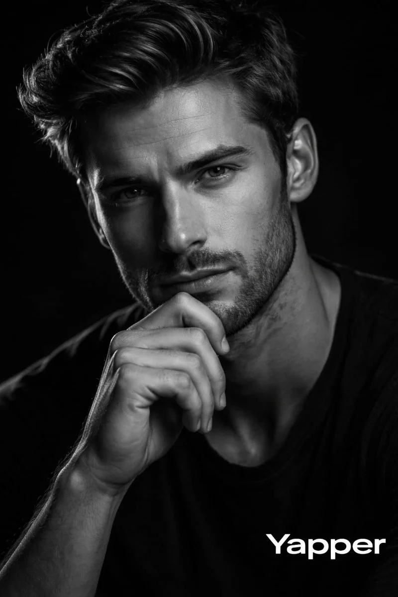 Cinematic Black-and-White Portrait of Introspection