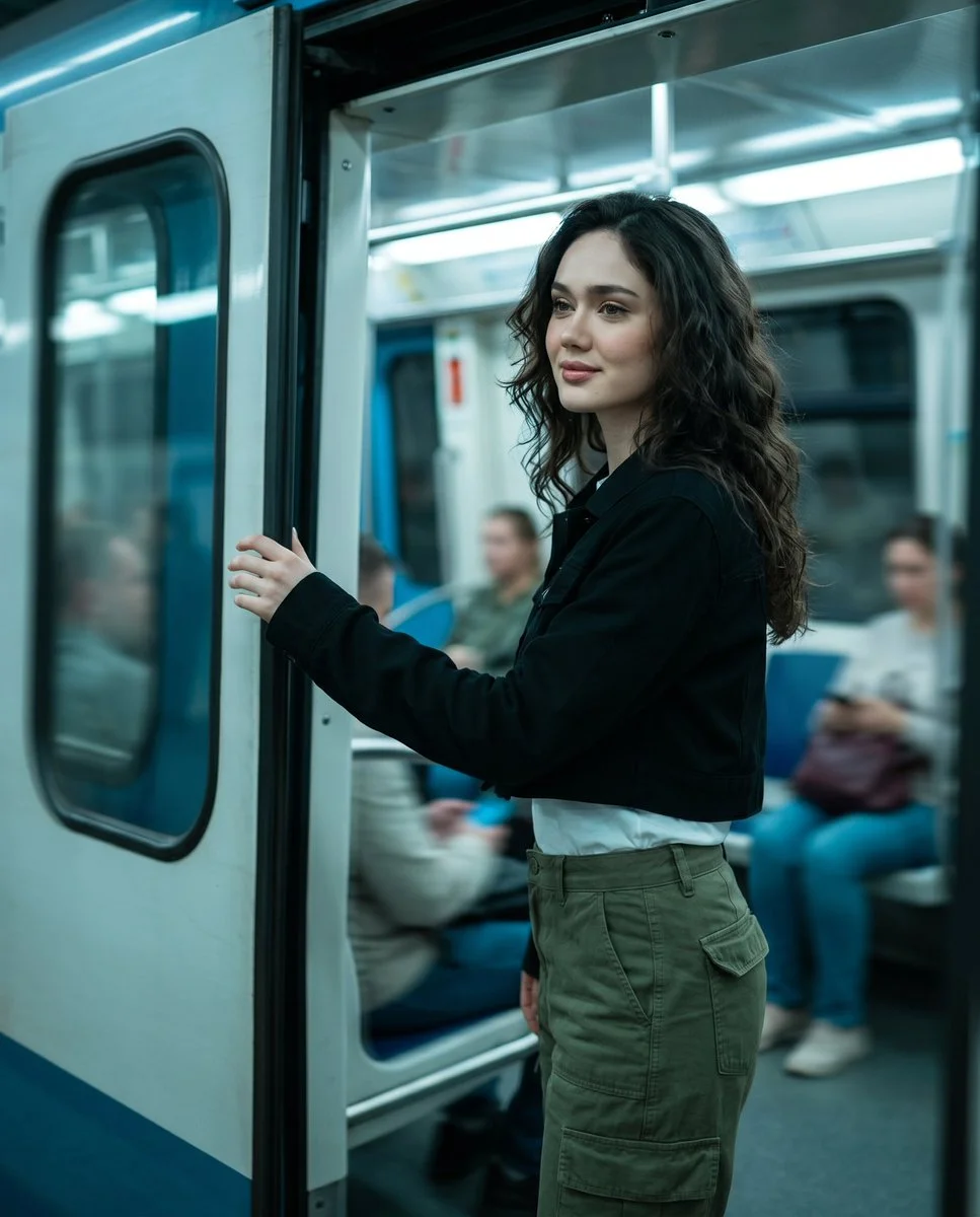 Cinematic Commuter Moment in the City