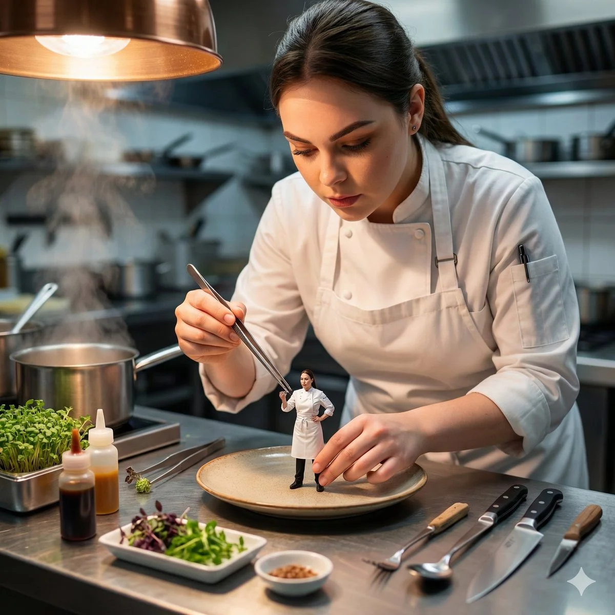 Cinematic Culinary Wonder: A Chef and Her Miniature Self