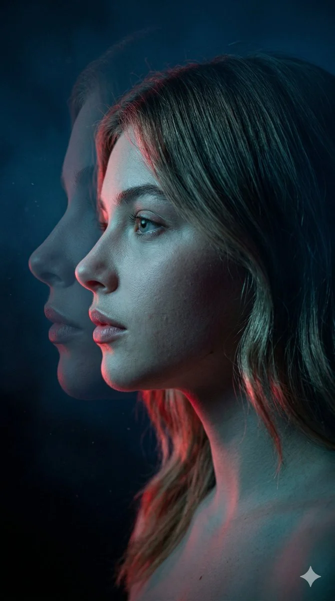 Cinematic Double Exposure Portrait with Ultra-Realistic Detail