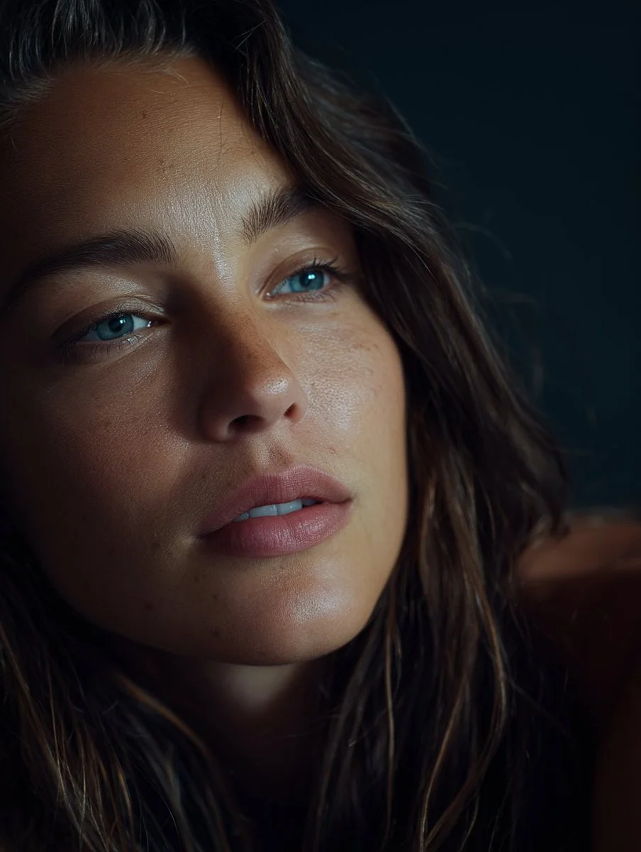 Cinematic Editorial Portrait Evoking Raw Emotional Depth