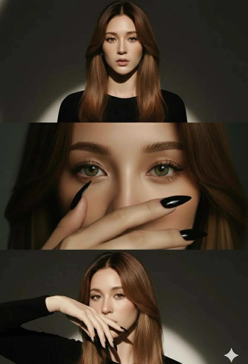 Cinematic Elegance: A Triptych of Confidence