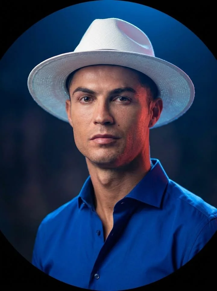 Cinematic Elegance in Blue and White