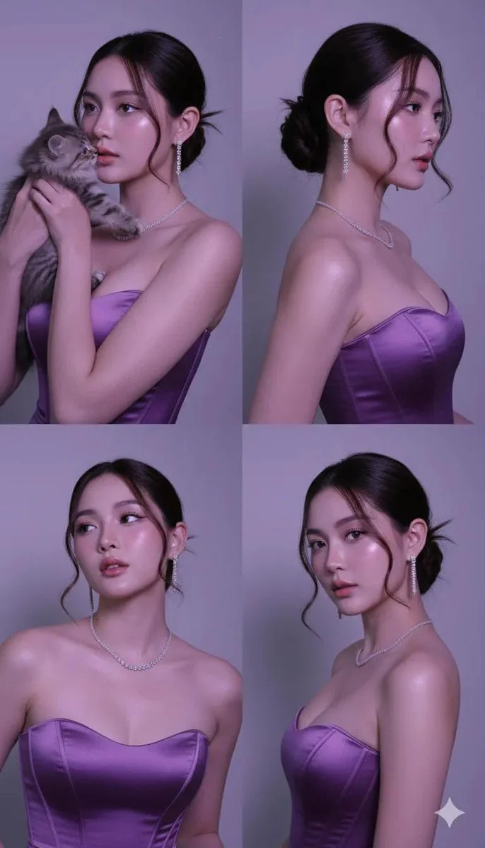 Cinematic Elegance in Purple Hues