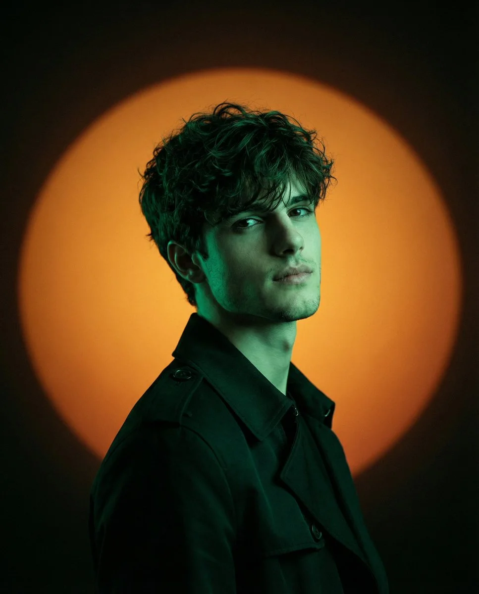 Cinematic Fashion Portrait with Bold Lighting and Minimalist Elegance