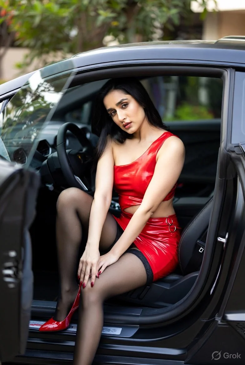 Cinematic Glamour in a Sports Car