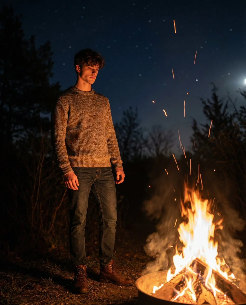 Cinematic Night by the Bonfire