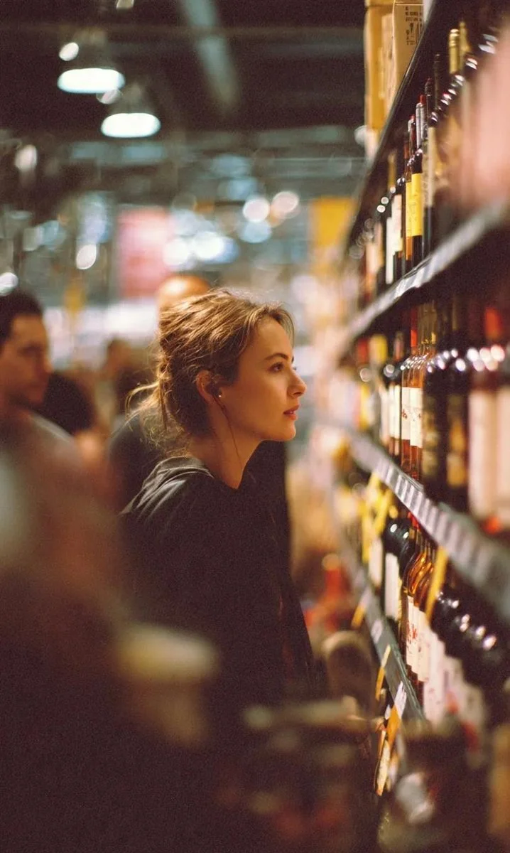 Cinematic Portrait in a Grocery Aisle