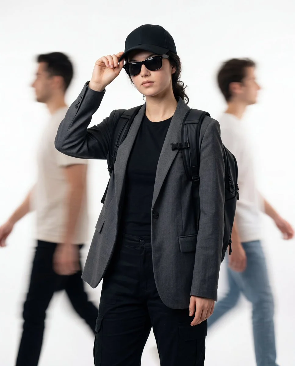 Cinematic Portrait of a Confident Woman in Technical Attire