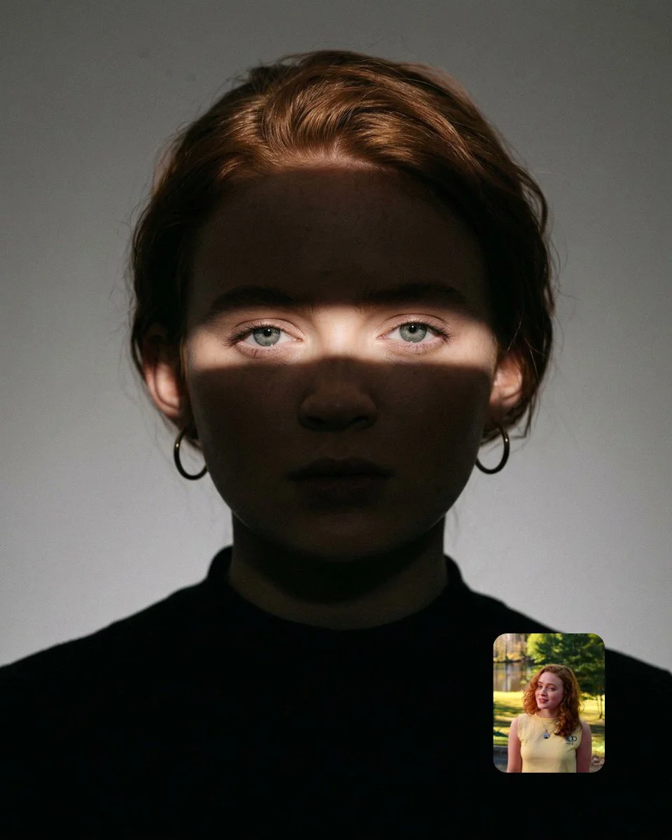 Cinematic Portrait with Dramatic Eye Lighting