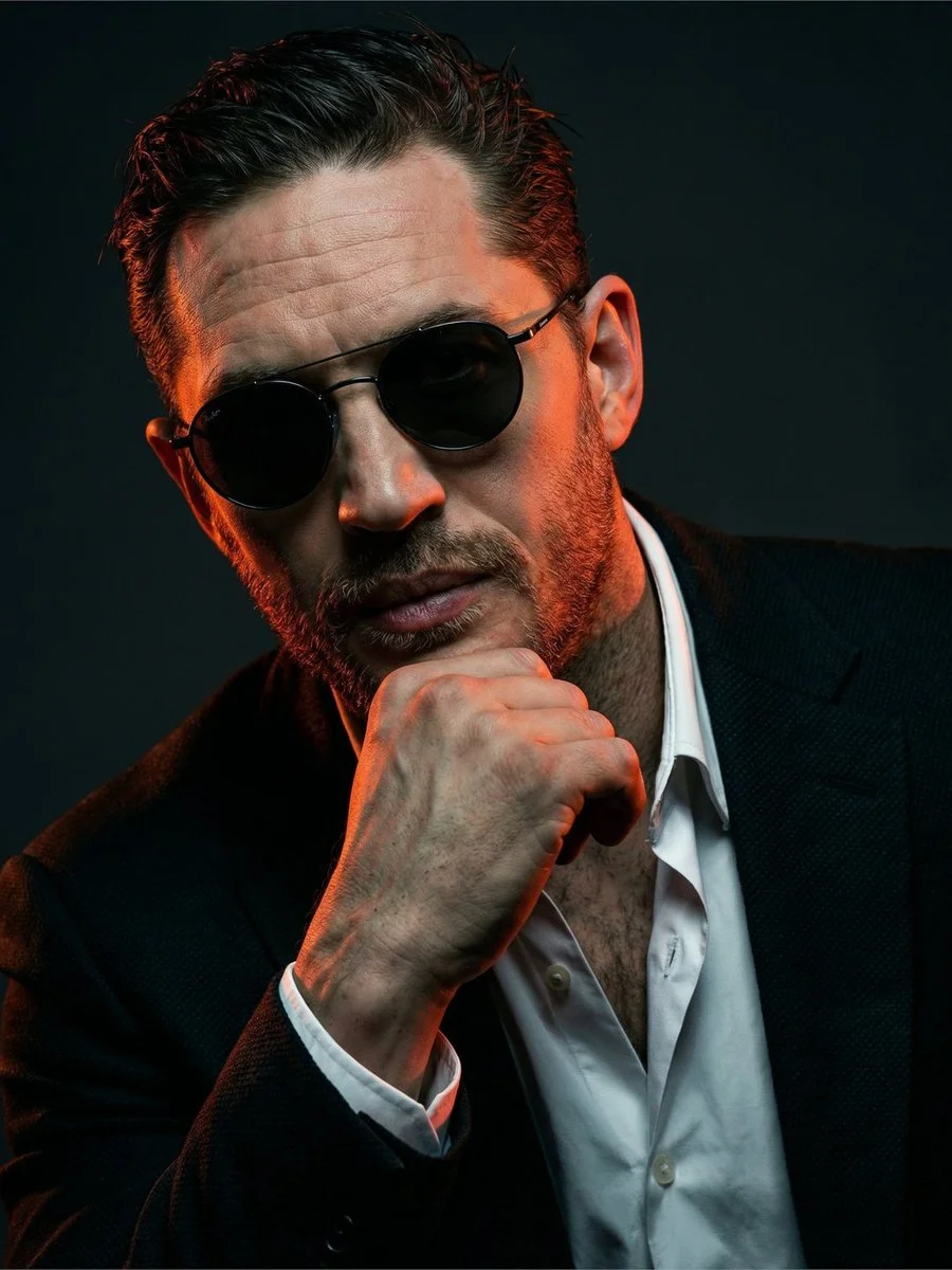 Cinematic Portrait with Dramatic Orange-Red Rim Light