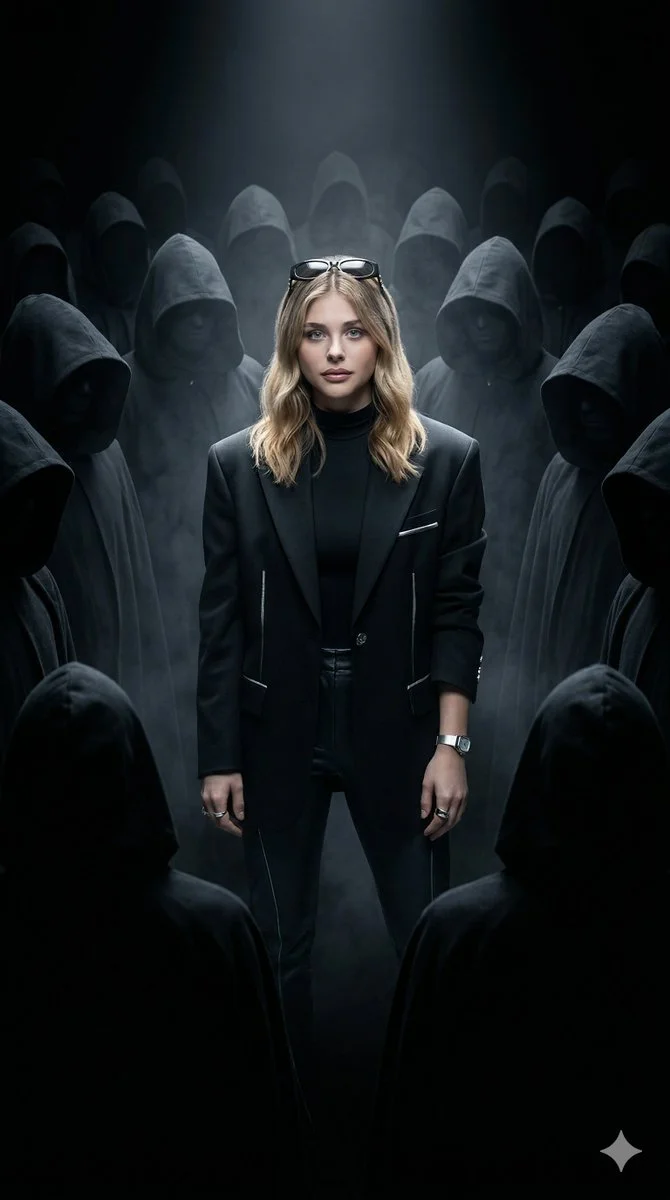 Cinematic Power: Girl Dominates a Circle of Shadows in Ultra-Realistic Detail