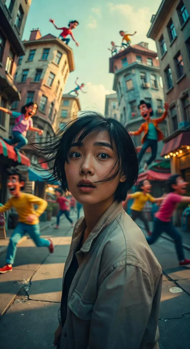 Cinematic Realism Meets Caricature in Urban Portrait