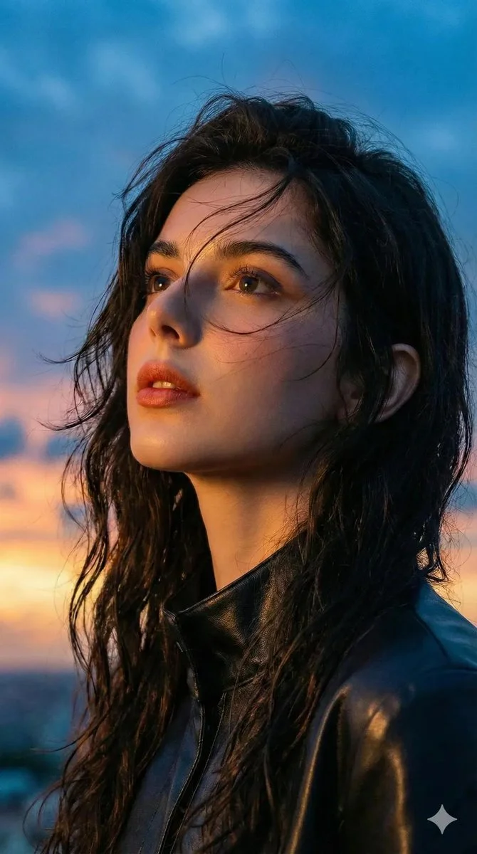 Cinematic Reflection: A Portrait at Sunset