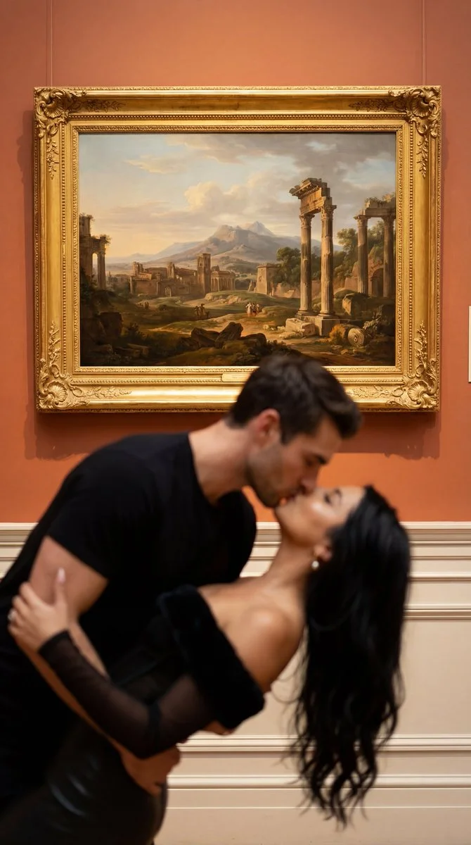 Cinematic Romance in a Gallery