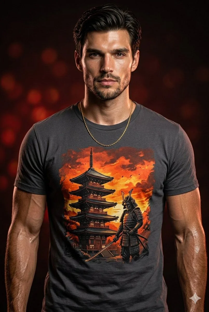 Cinematic Samurai Portrait in Fiery Light