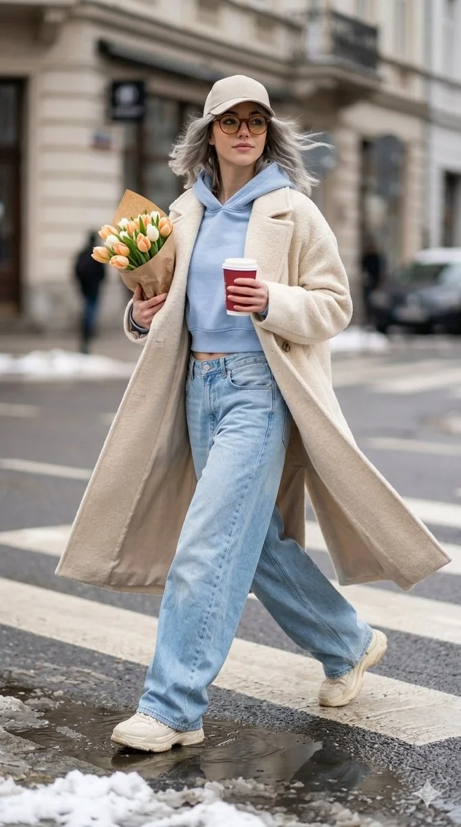 Cinematic Spring Street Fashion Editorial Portrait