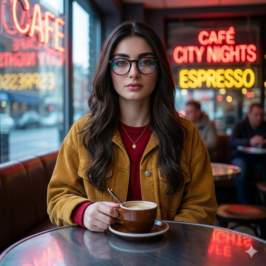 Cinematic Streetwear Portrait: Warm Tones Meet Glossy Textures