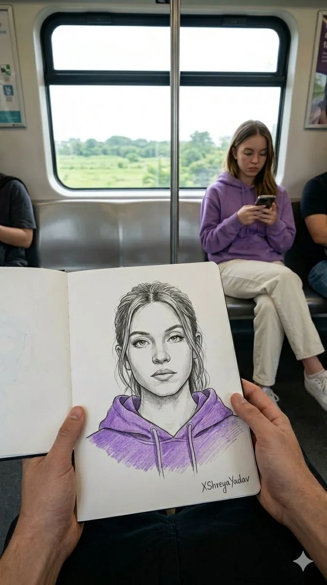 Cinematic Subway Sketch: Drawing a Portrait in Natural Light