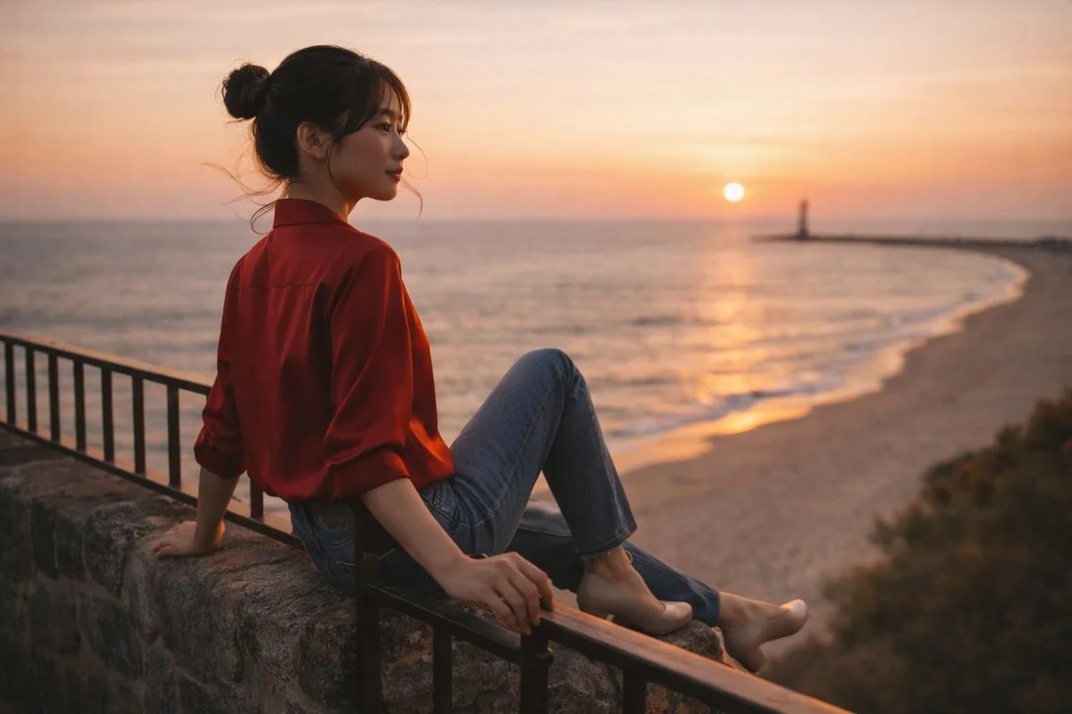 Cinematic Sunset by the Seaside