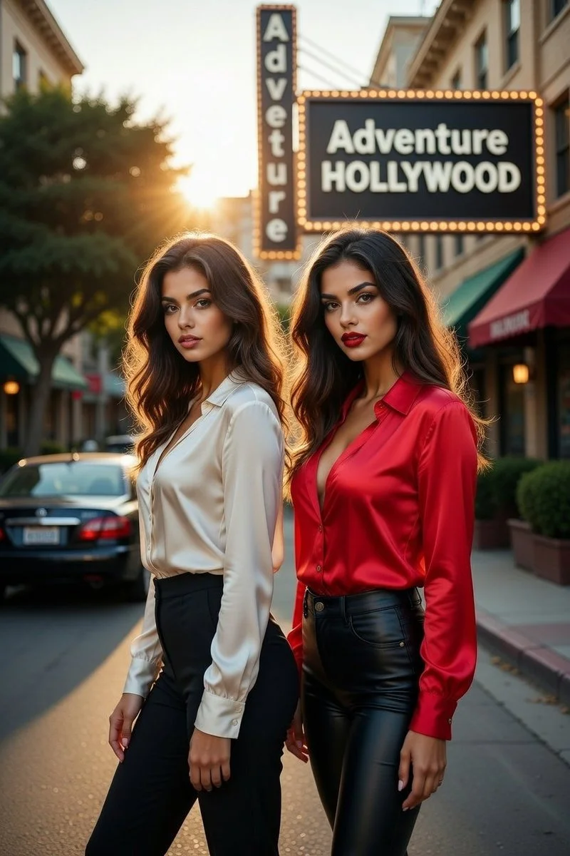 Cinematic Sunset Duo on Adventure Street