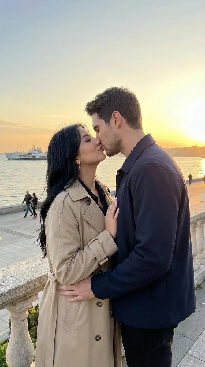 Cinematic Sunset Kiss in Istanbul's Moda