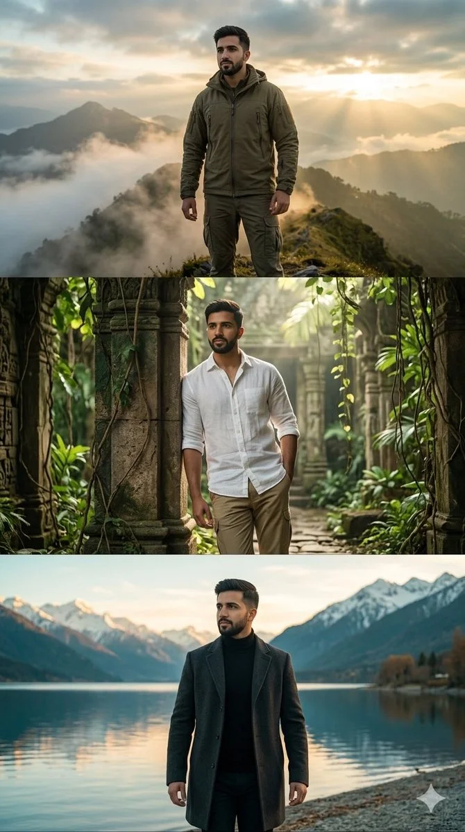 Cinematic Trilogy: A Man's Journey Through Nature and Time