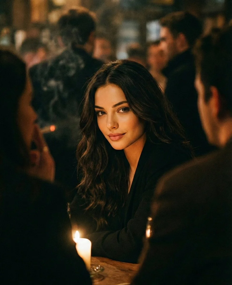 Cinematic Vibes in a Candlelit Pub