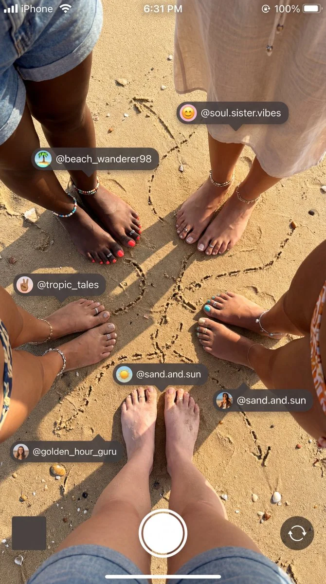 Circle of Sun-Kissed Friendship on the Beach