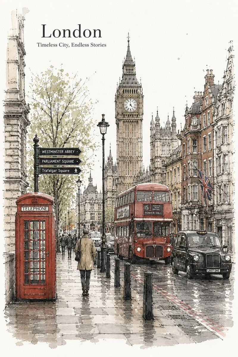 Cities in Focus: A Watercolor Exploration of Urban Life