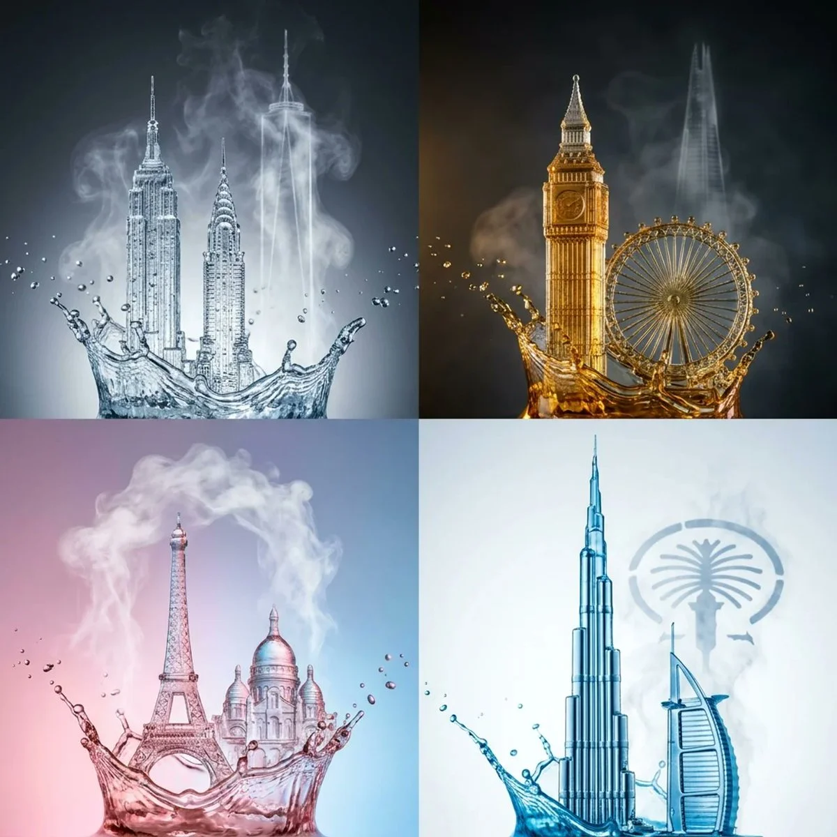 Cityscapes in Motion: Liquid Dreams