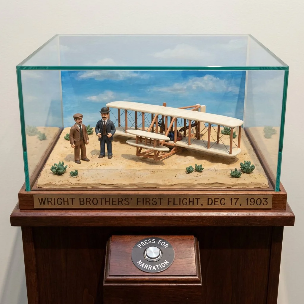 Clay Diorama of the Wright Brothers' First Flight