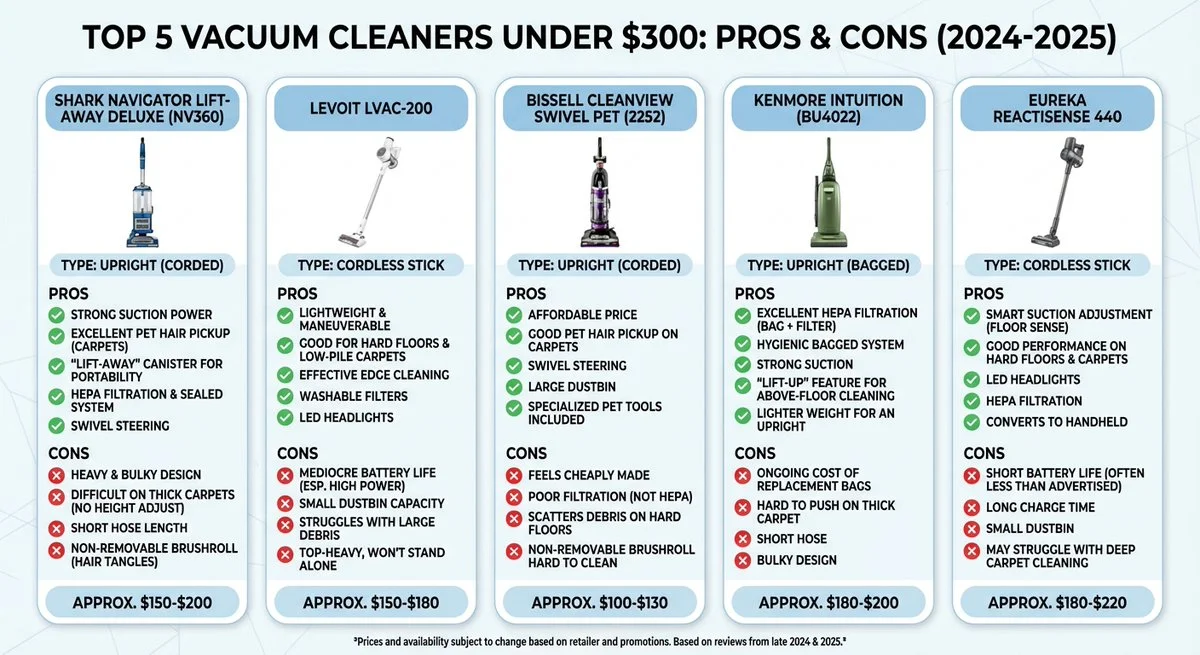 Clean Sweep: Top 5 Vacuums Under $300 Revealed!