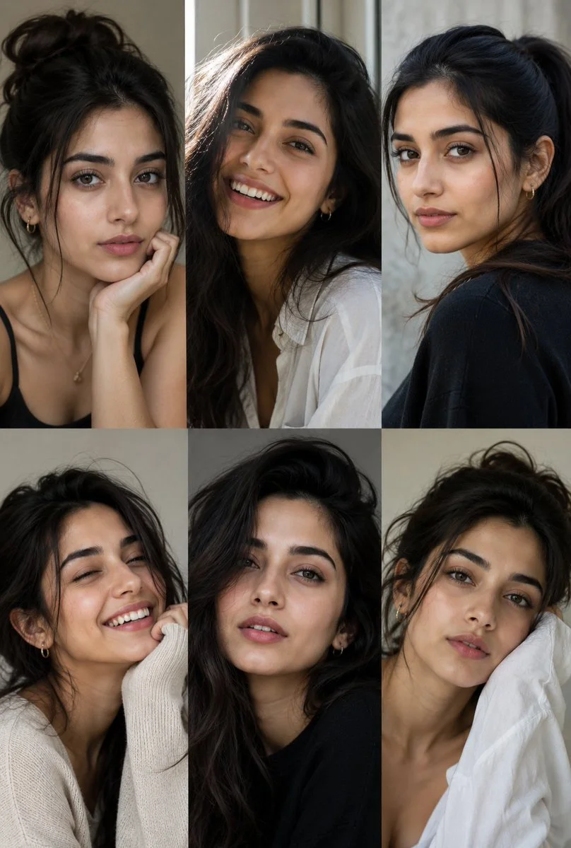 Close-up portraits showcase subtle emotions through natural lighting.