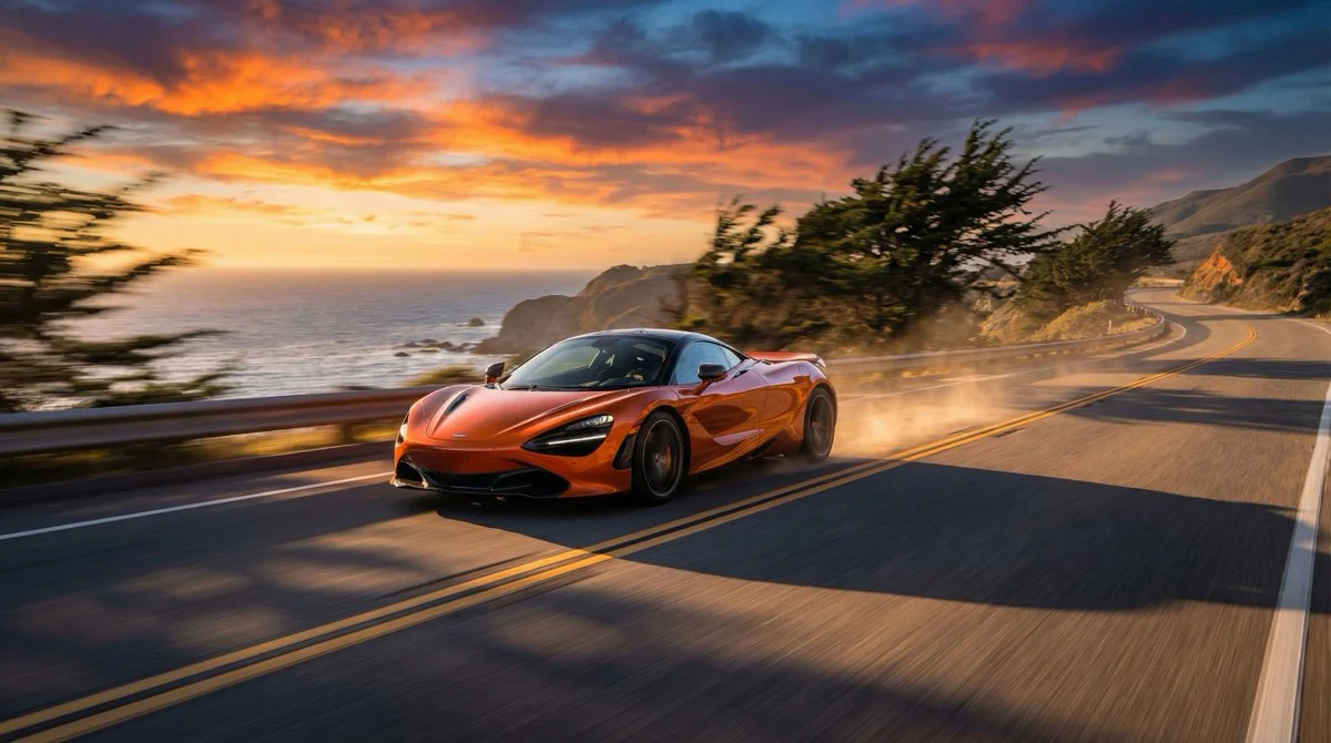 Coastal Speed: A Golden Hour Rush